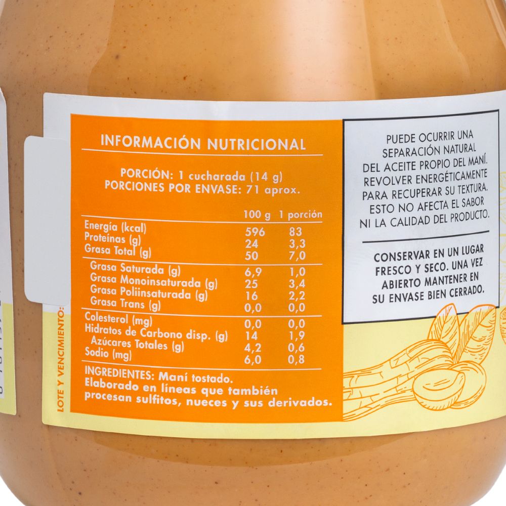 MANTEQUILLA DE MANI MANARE 1KL