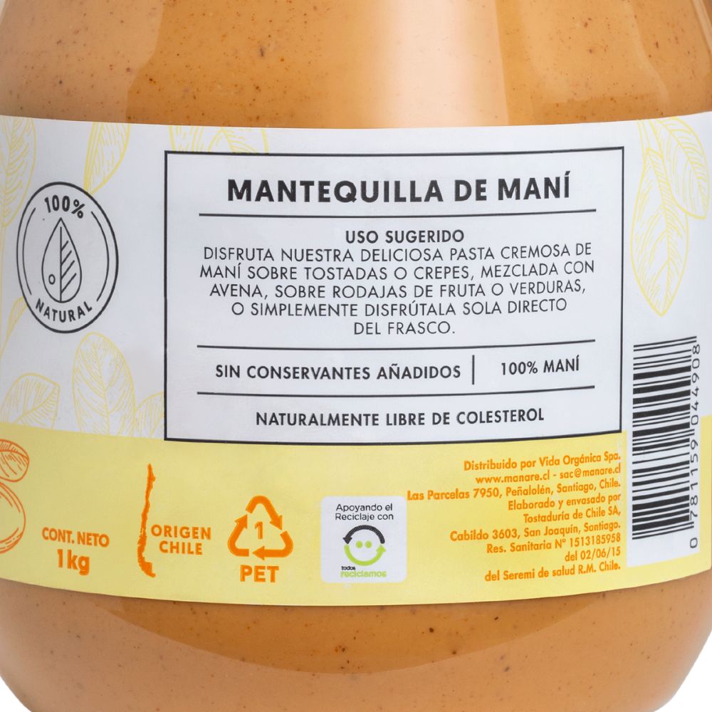 MANTEQUILLA DE MANI MANARE 1KL