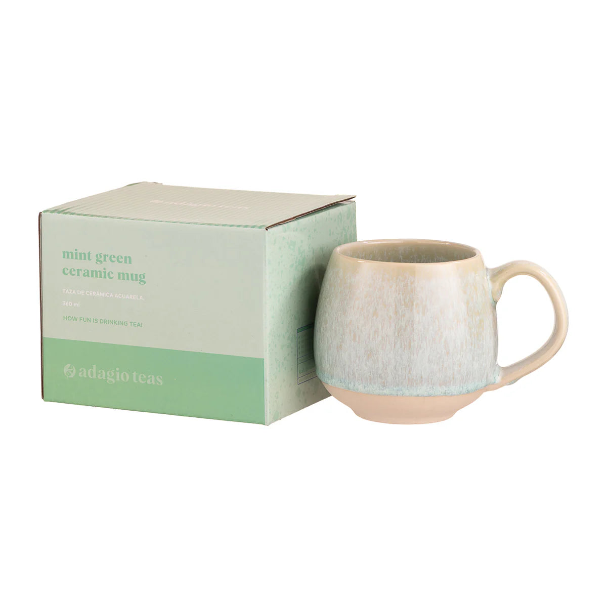 TAZA CERÁMICA ACUARELA MINT GREEN 360ML ADAGIO