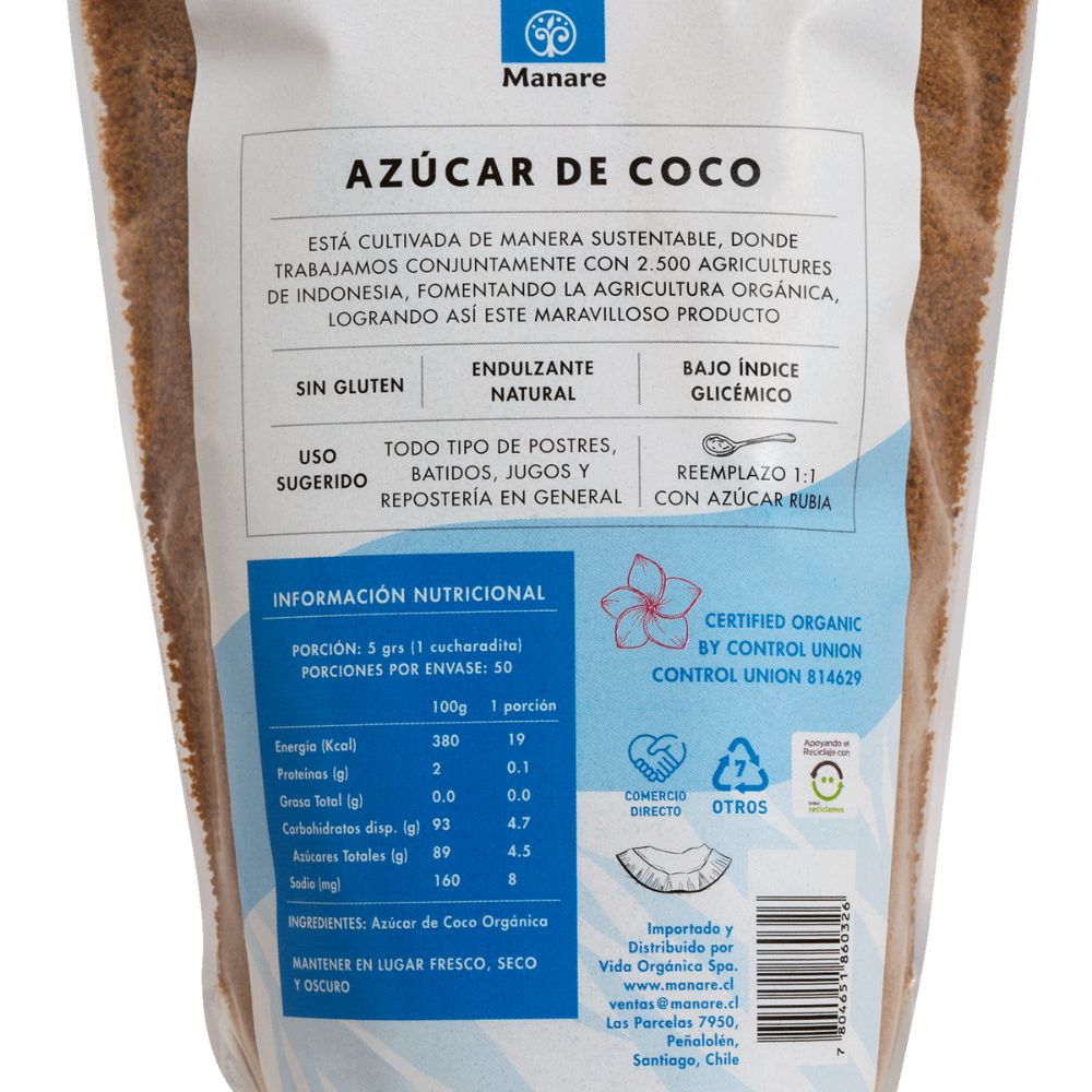 AZÚCAR DE COCO ORGANICA MANARE 300GR