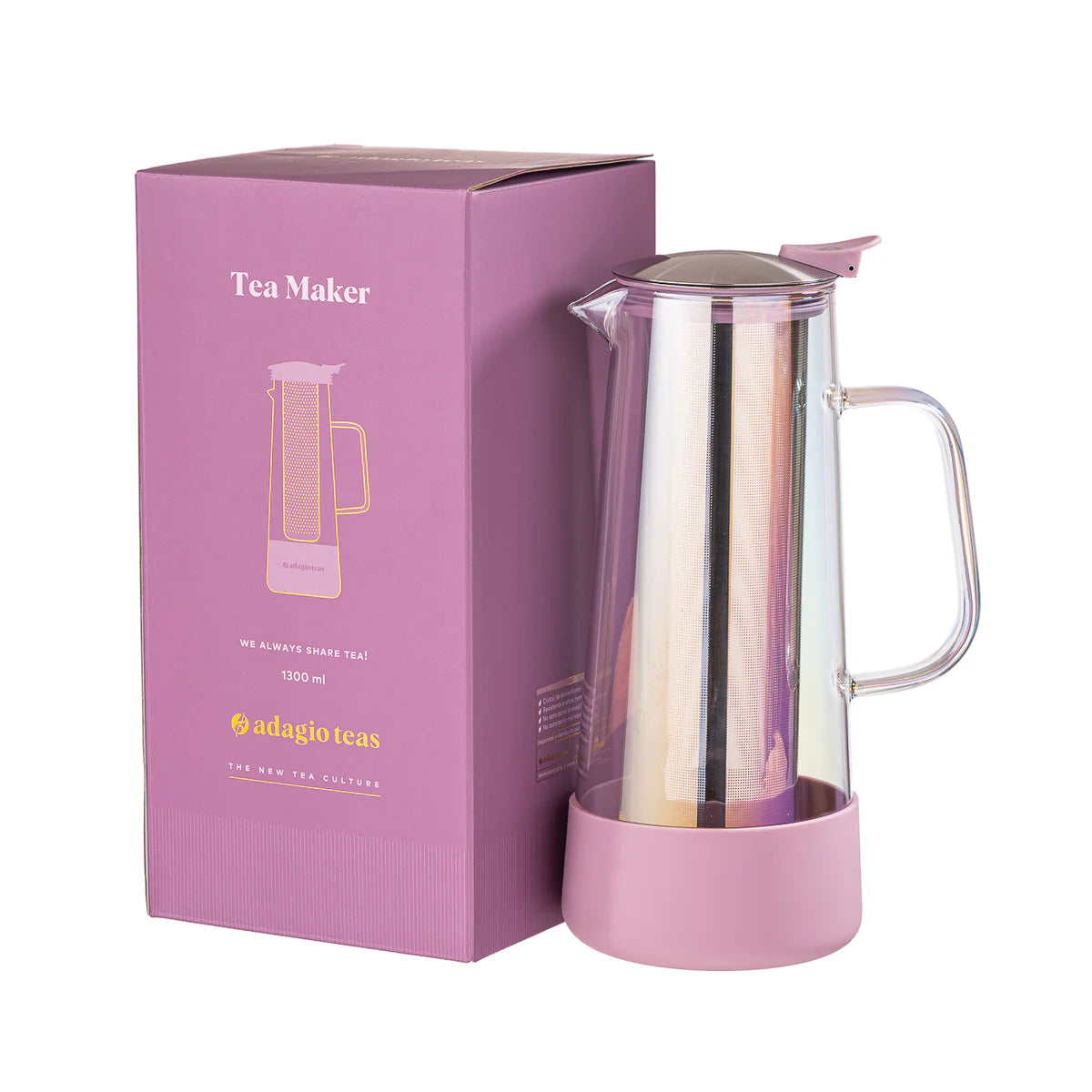 TEA MAKER SILICONA PINK IRIDISCENTE 1.3L ADAGIO