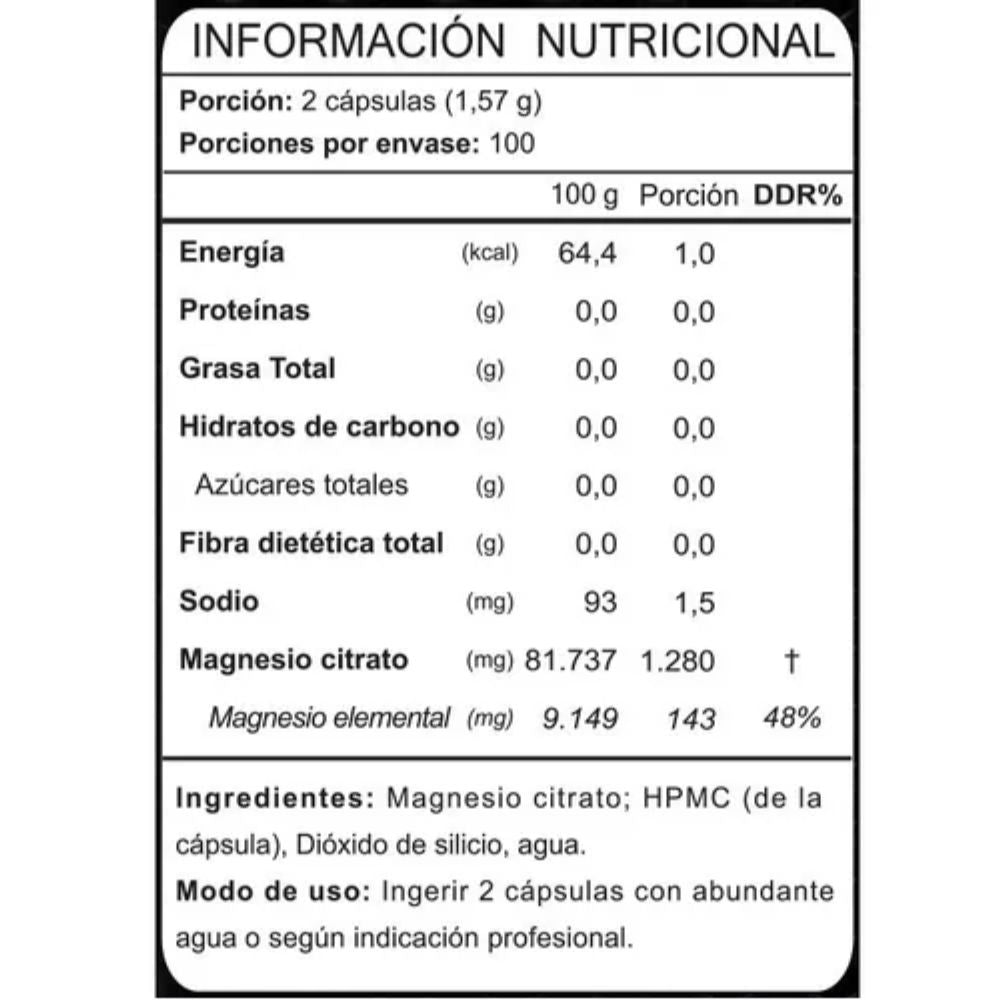 MAGNESIO CITRATO FNL 200 CAPSULAS