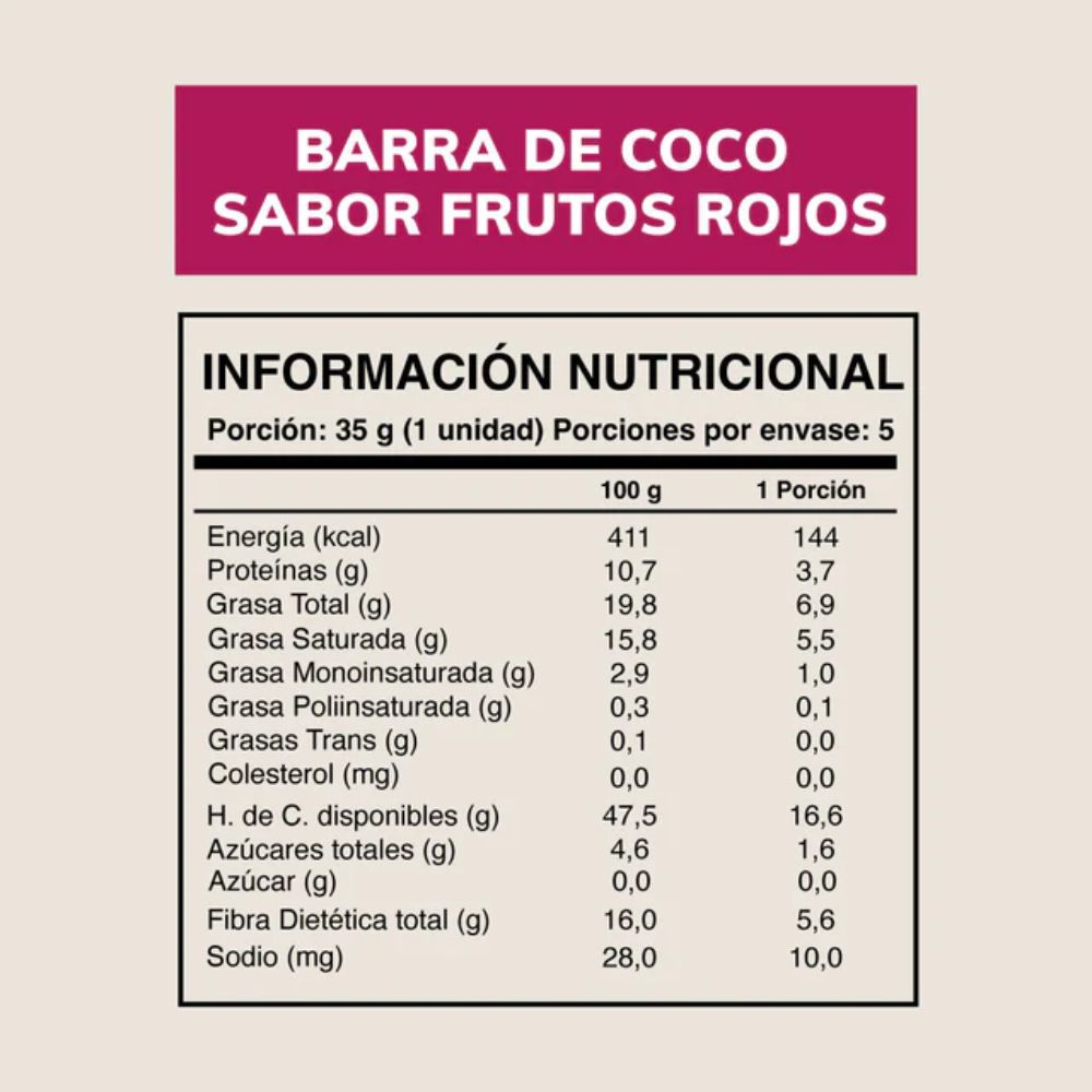 BARRA COCO BERRIES WILD FIT 5 UNIDADES