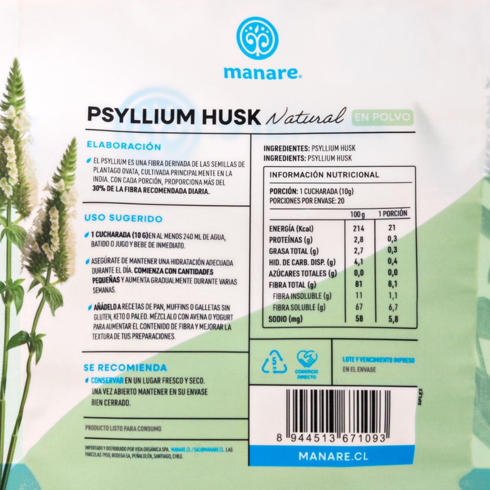 PSYLLIUM HUSK MANARE 200GR