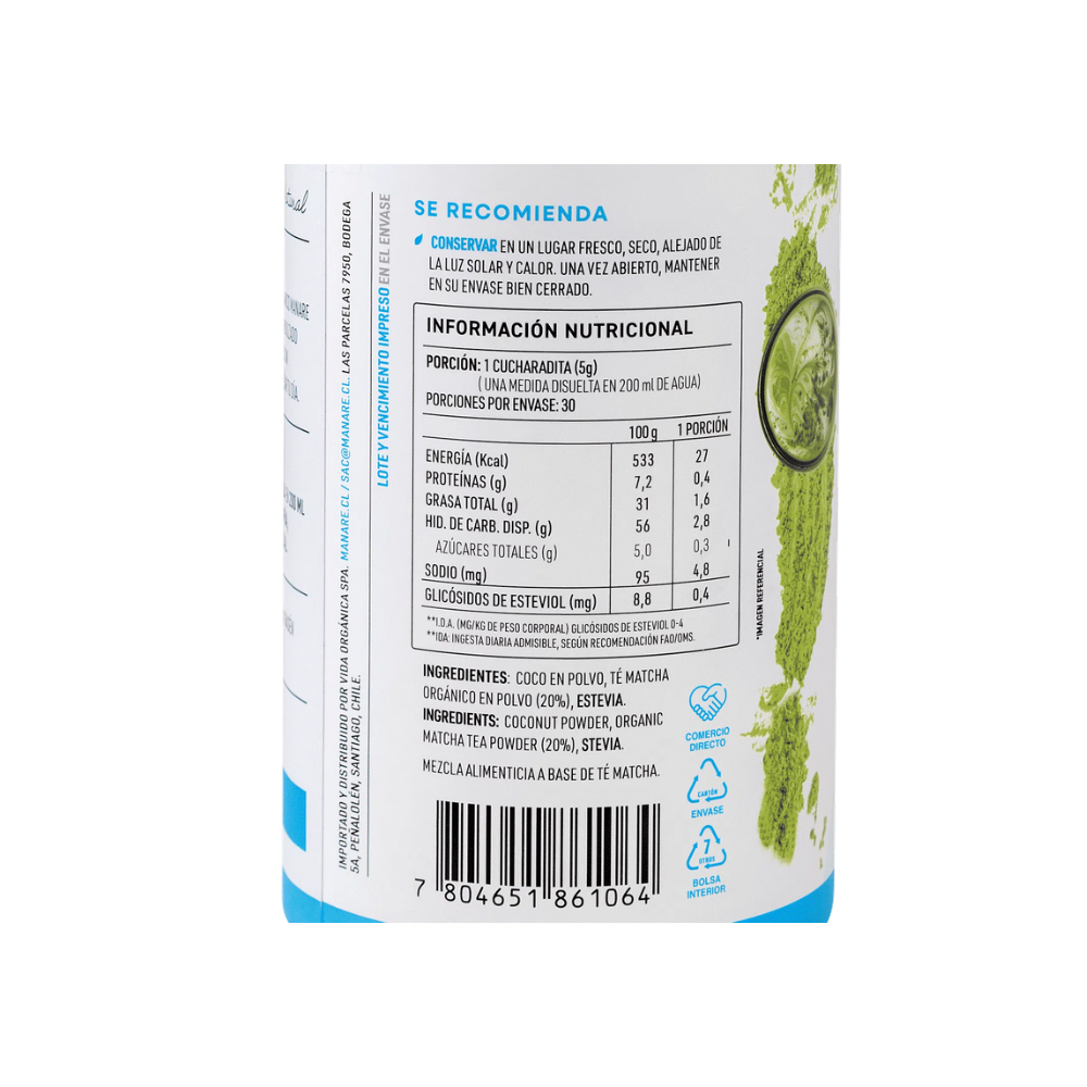 MATCHA COCO LATTE 100GR MANARE