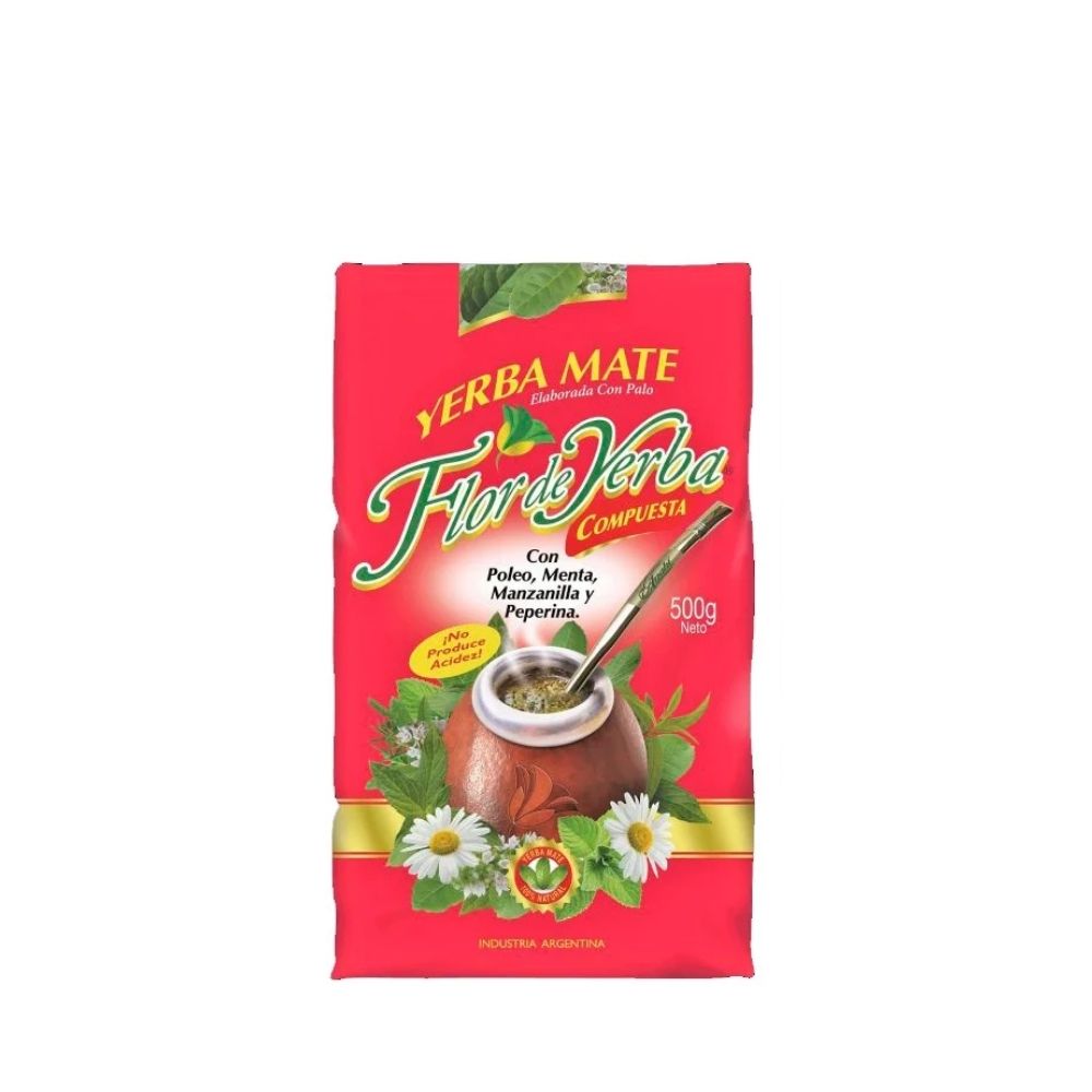 YERBA MATE COMPUESTA ROJA FLOR DE YERBA 500GR