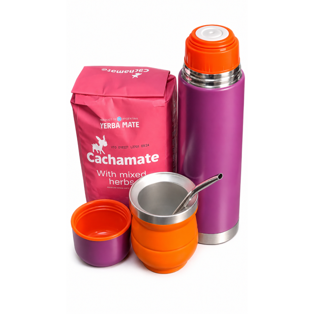 TERMO + MATE ANYMATE + YERBA CACHAMATE