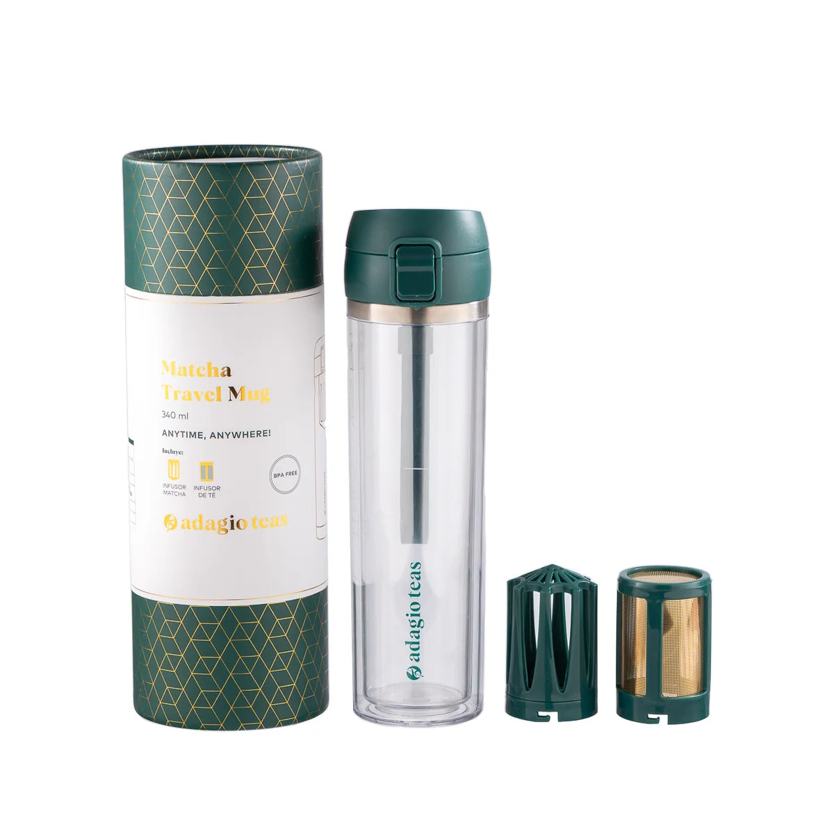 TRAVEL MUG INFUSOR MATCHA 2 EN 1 340 ML ADAGIO