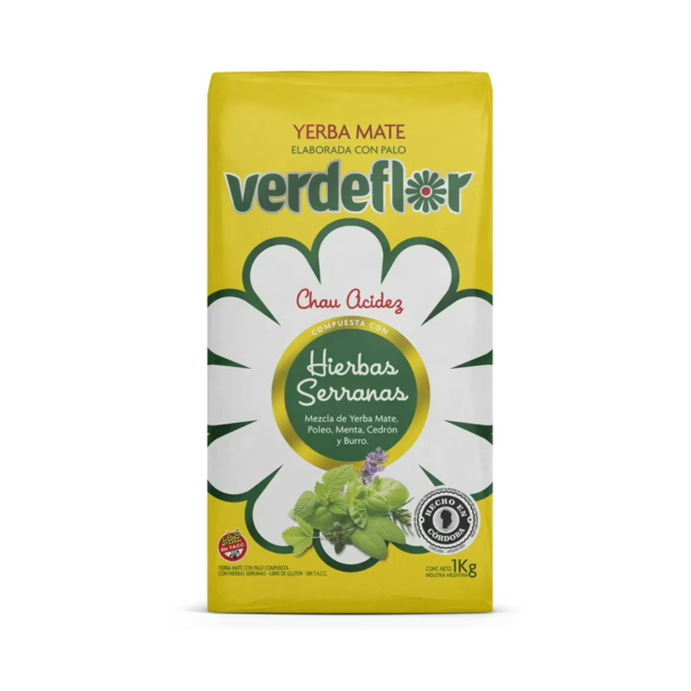 YERBA MATE VERDEFLOR HIERBAS SERRANAS 1 KILO