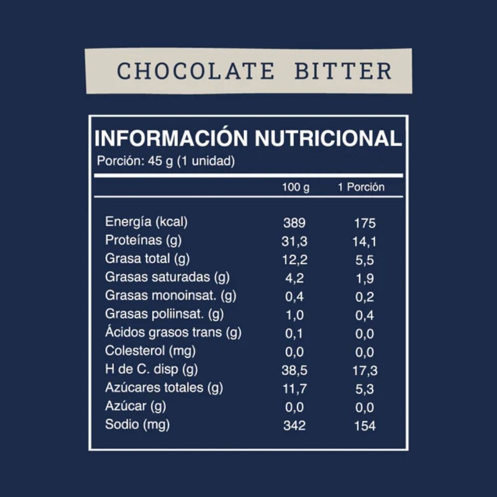 BARRA PROTEINA CHOCOLATE BITTER WILD PROTEIN UNIDAD