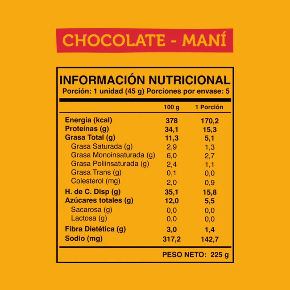 BARRA PROTEIN CHOCOLATE MANI WILD PROTEIN 5 UNIDADES