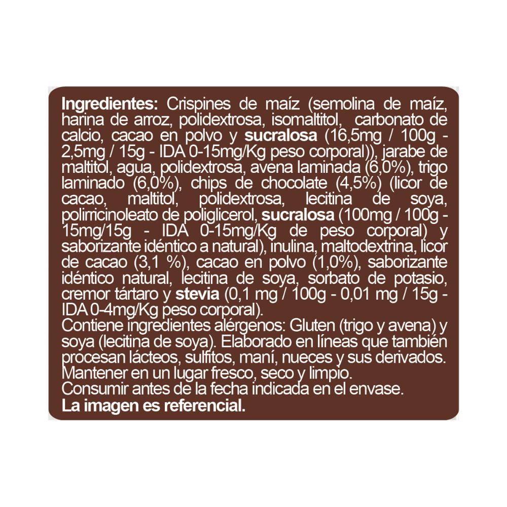 BARRA DE CEREAL CHOCOLATE EN LINEA 6 UNIDADES