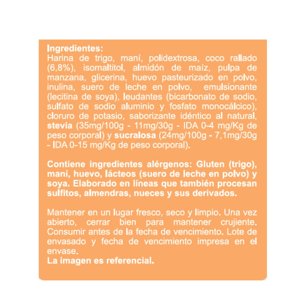 GALLETAS SIN AZÚCAR COCO EN LINEA 120GR