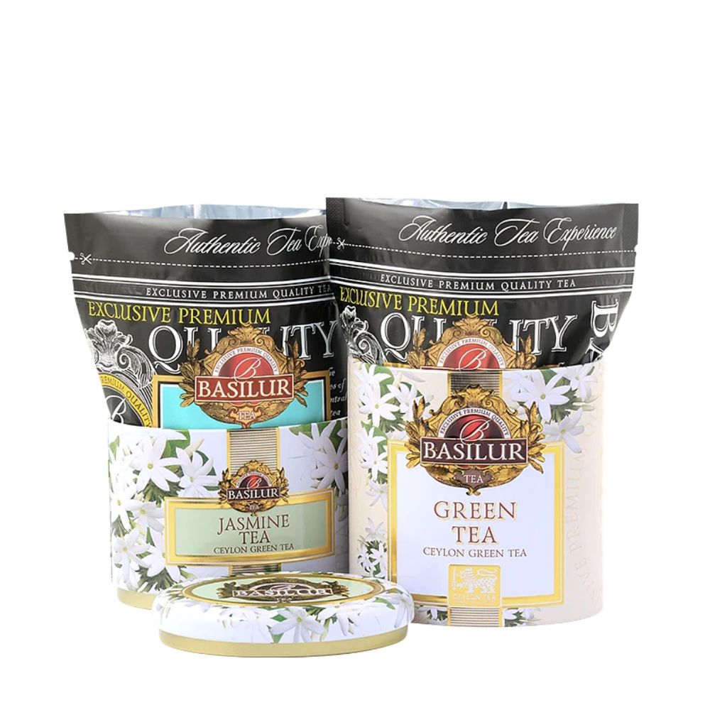 LATA TE JASMIN Y TÉ VERDE BASILUR 100GR