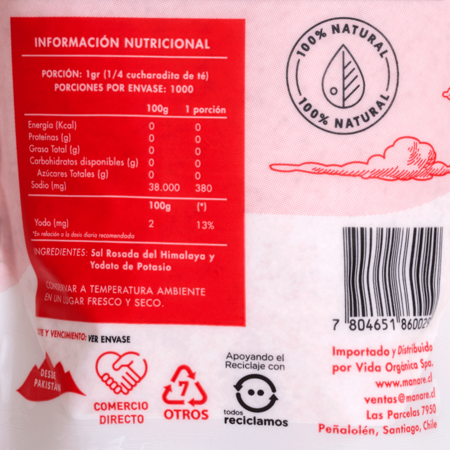 SAL ROSADA FINA MANARE 1KL