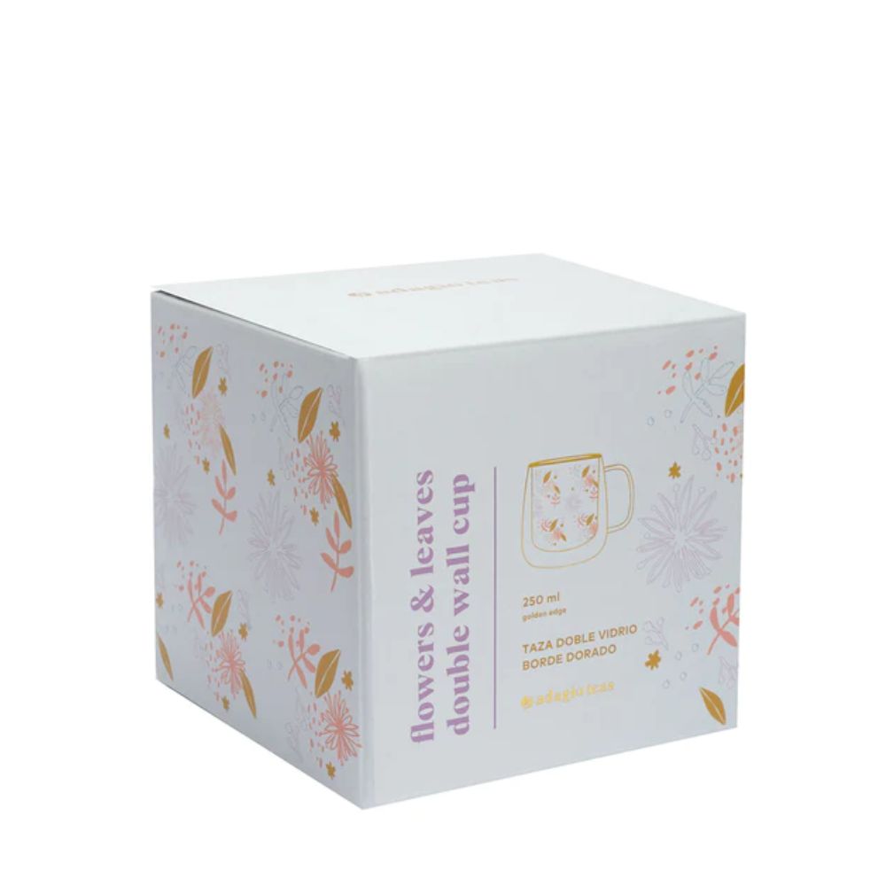 TAZA DOBLE VIDRIO FLOWERS Y LEAVES ADAGIO 250ML
