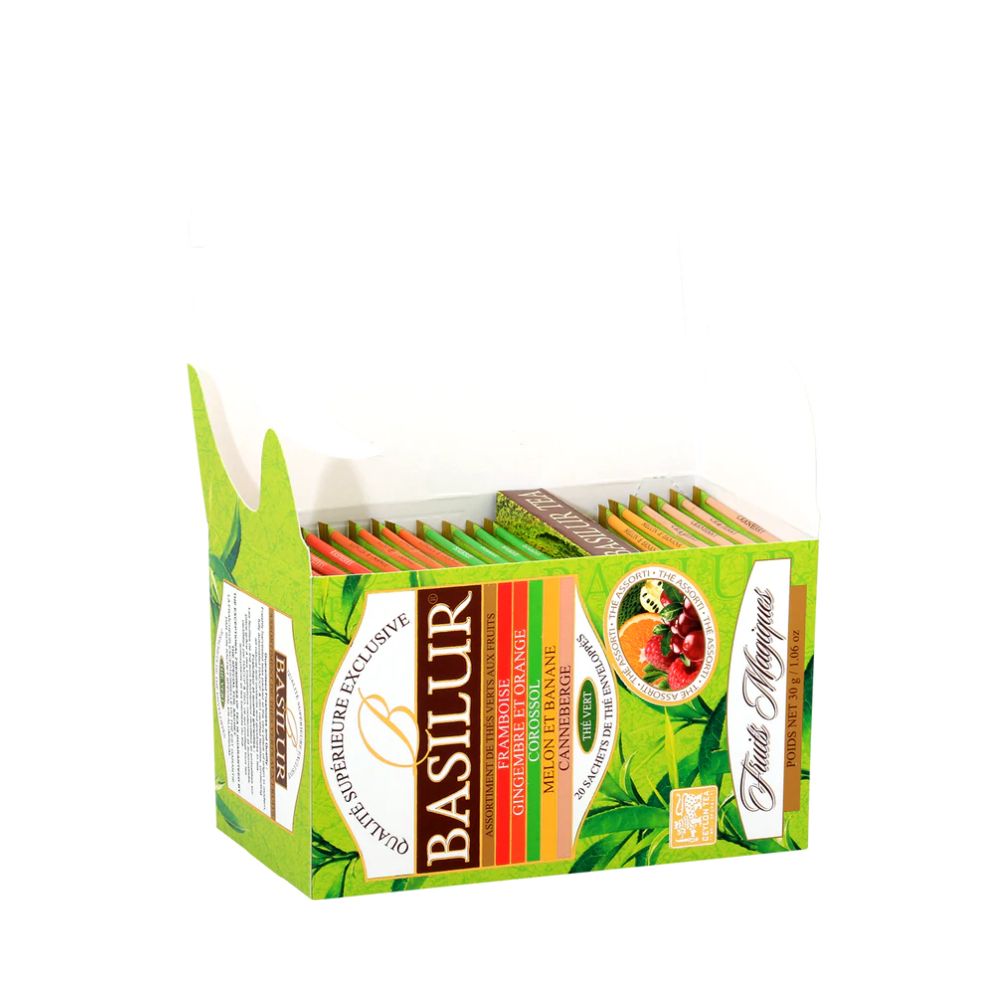 CAJA VARIEDAD TE VERDE FRUTAL BASILUR 25 BOLSAS