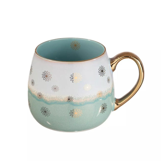 TAZA CERÁMICA TURQUESA DAISIES 425ML ADAGIO