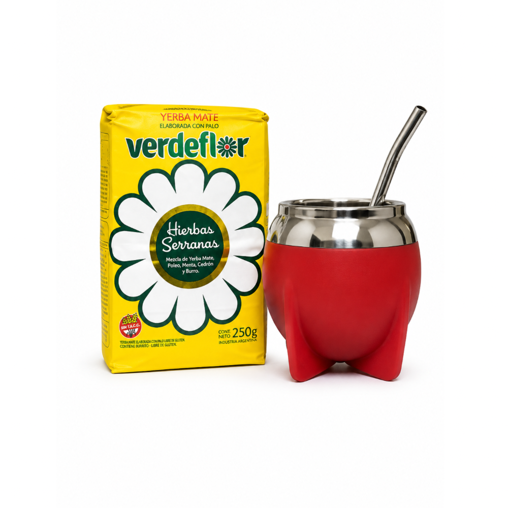 PACK YERBA VERDE FLOR 250GR + MATE LINDO NEW ANYMATE