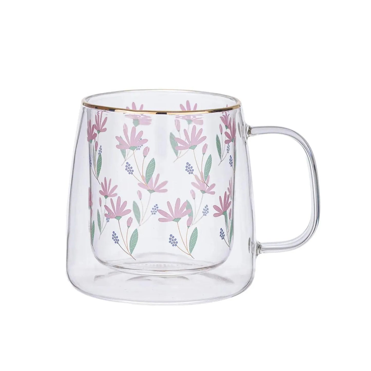 TAZA DOBLE VIDRIO PINK FLOWERS 400 ML ADAGIO