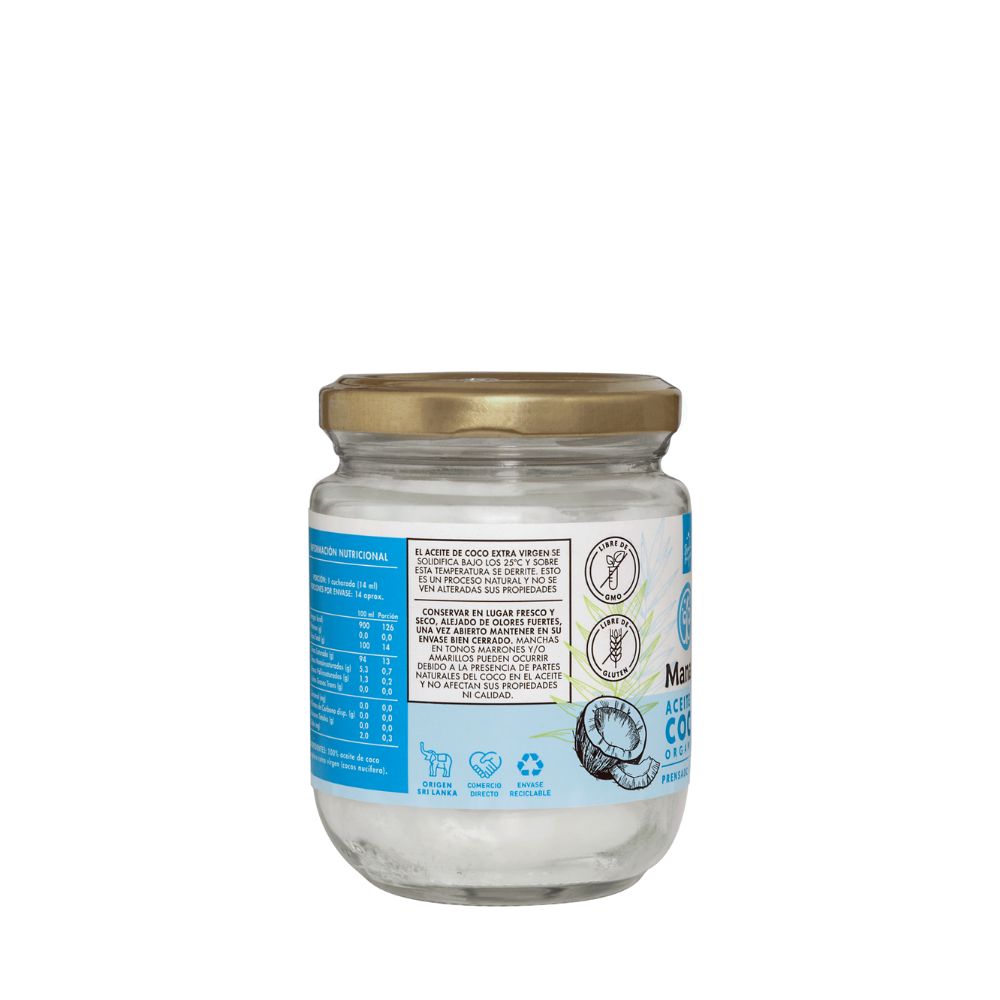 ACEITE DE COCO ORGANICO MANARE 200 ML