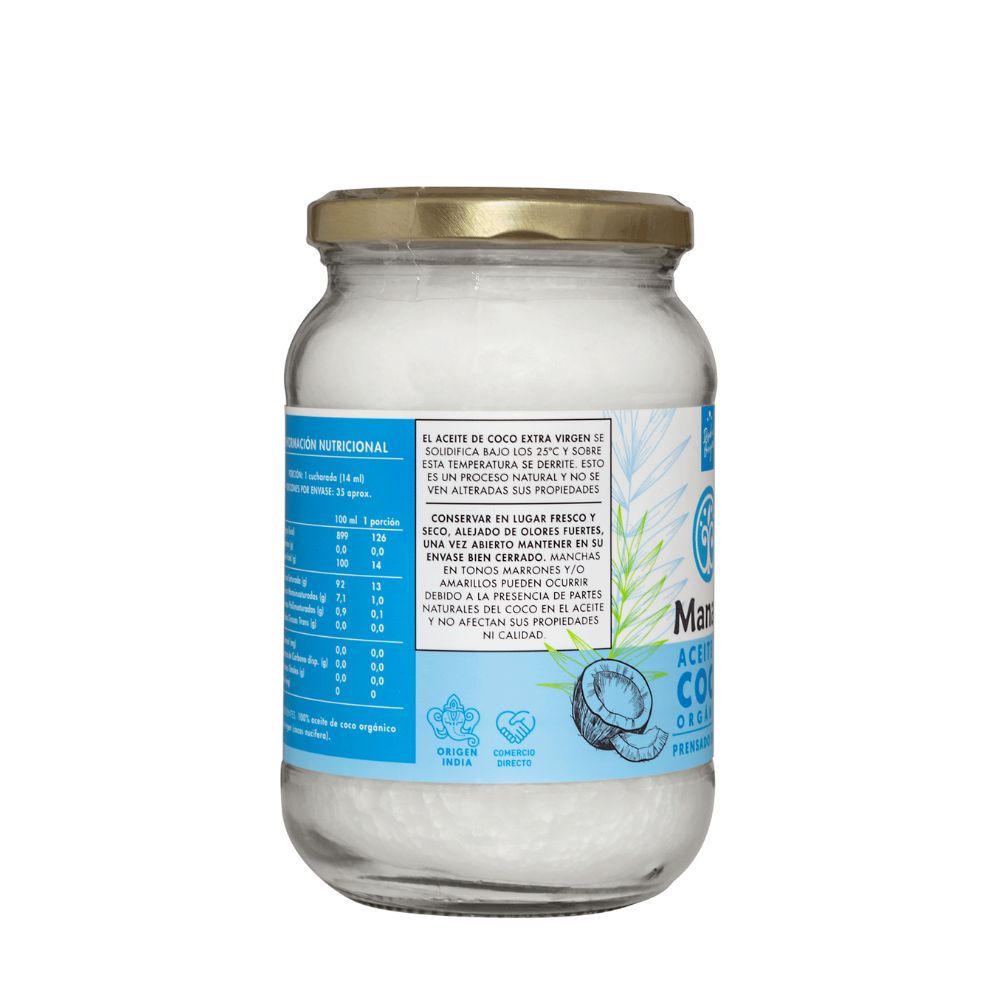 ACEITE DE COCO ORGANICO MANARE 500 ML