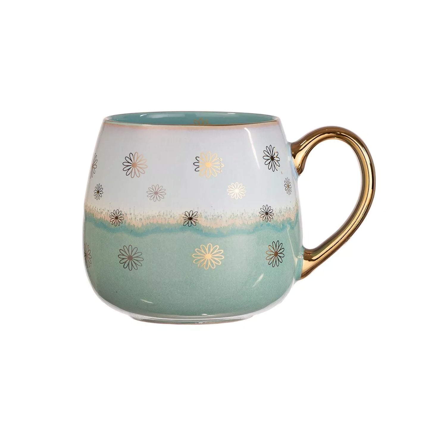 TAZA CERÁMICA TURQUESA DAISIES 425ML ADAGIO