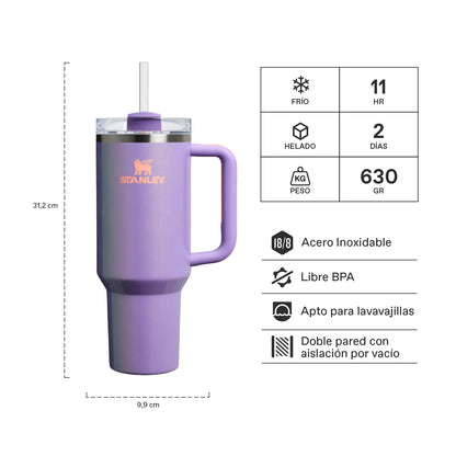 TRAVEL MUG QUENCHER H2.0 ADVENTURE PERIWINKLE SHIMMER 1.18 LT STANLEY