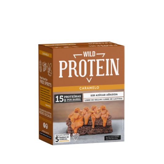 BARRA PROTEIN CARAMELO WILD PROTEIN 5 UNIDADES