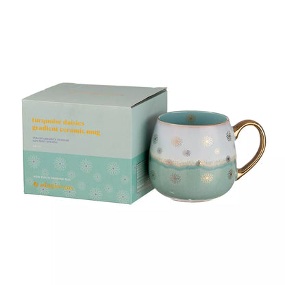 TAZA CERÁMICA TURQUESA DAISIES 425ML ADAGIO