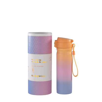 TRAVEL MUG METALLIC & RUBBER
