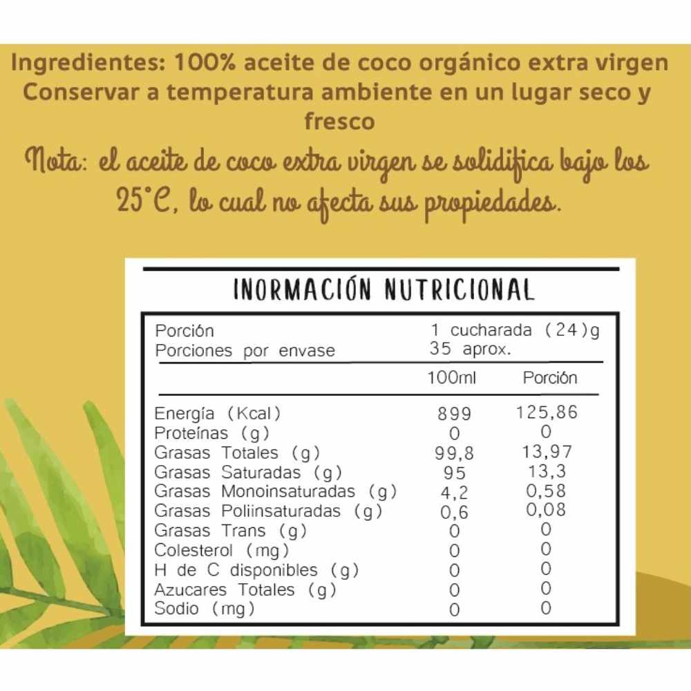 ACEITE DE COCO ORGANICO 500ML KOE CHILE