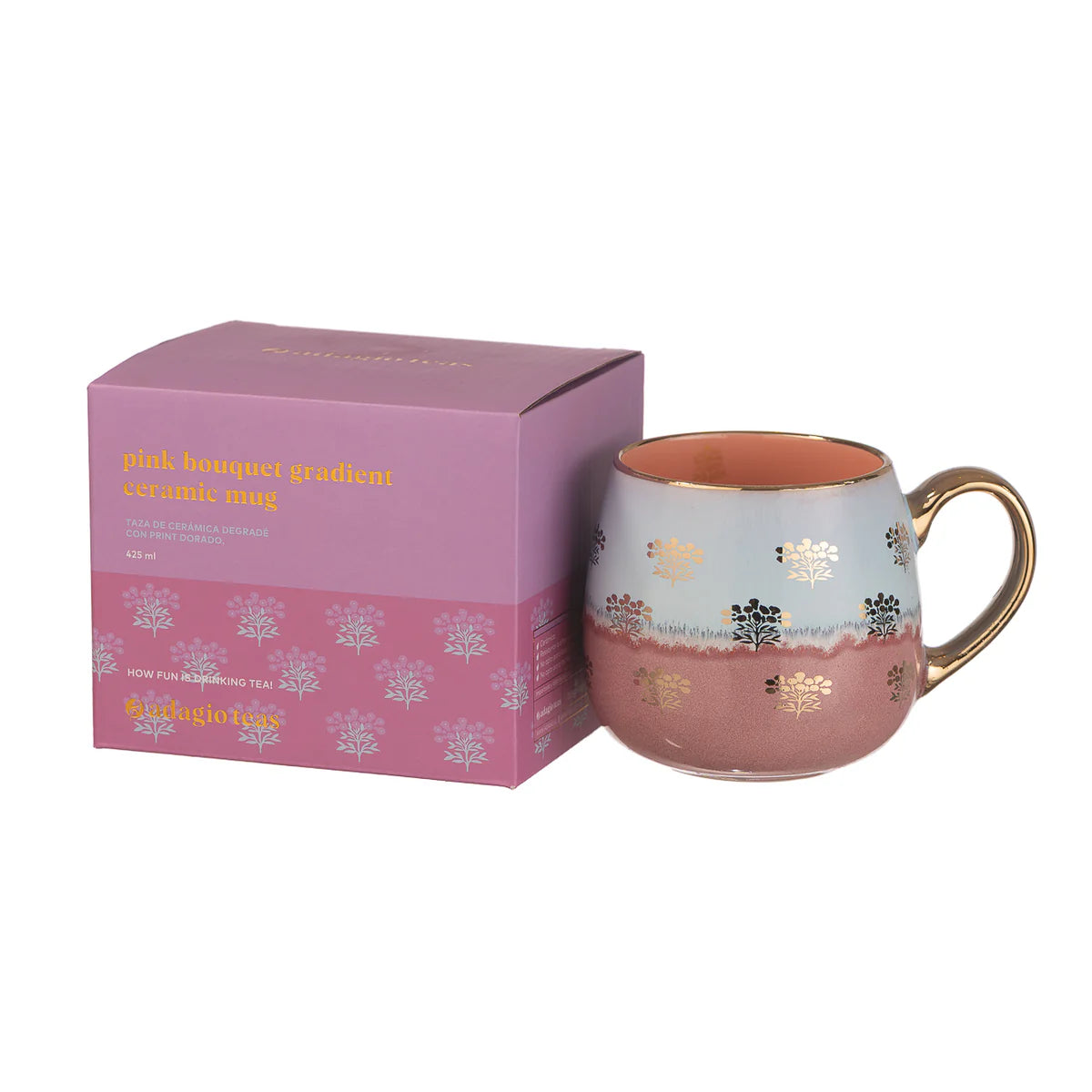 TAZA CERÁMICA ROSADA BOUQUET 425ML ADAGIO