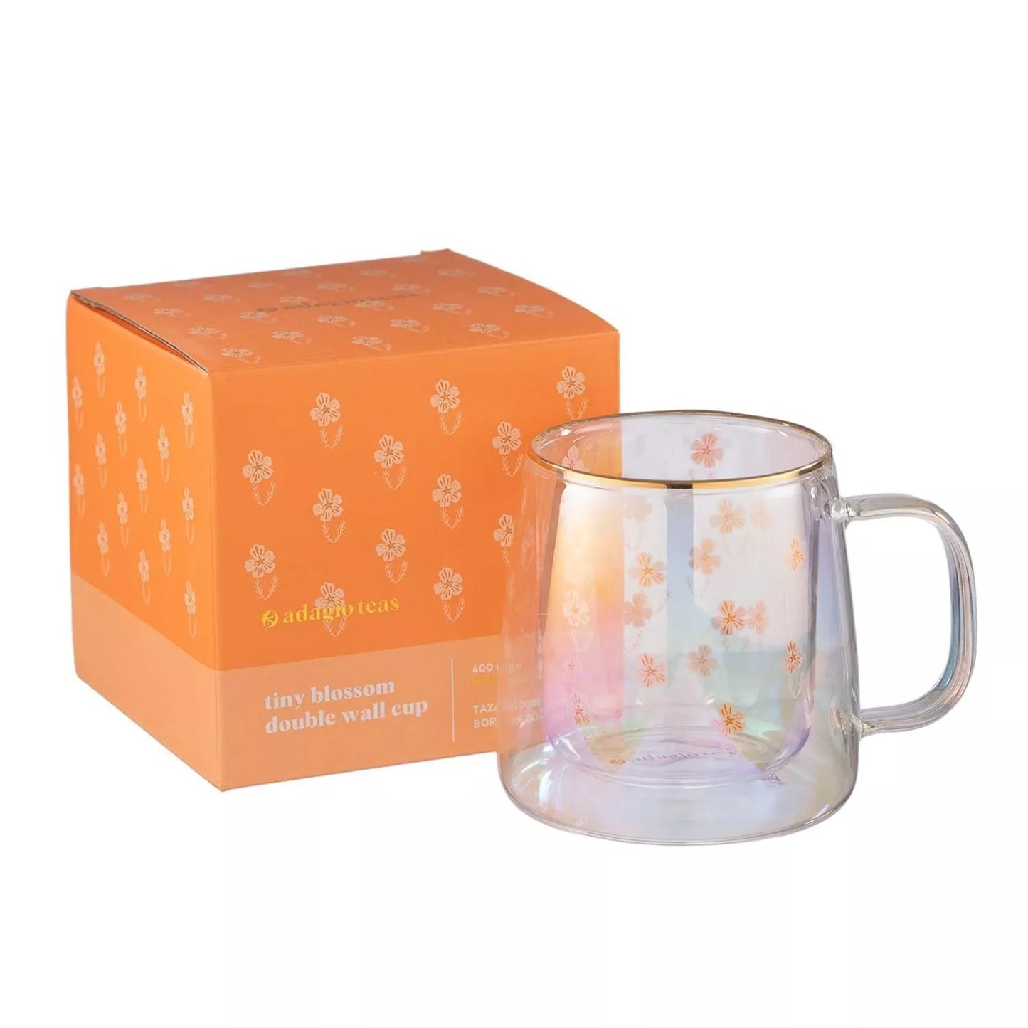 TAZA DOBLE VIDRIO TINY BLOSSOM 400ML ADAGIO