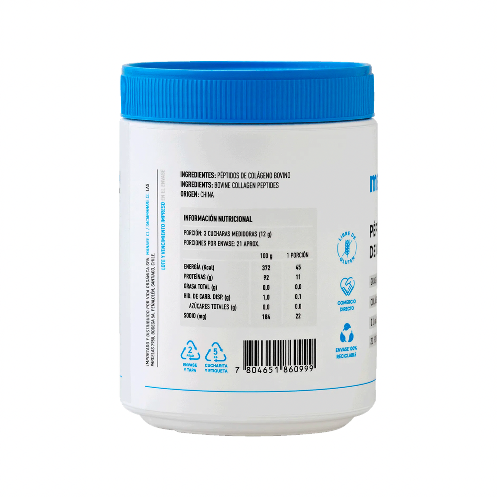 PEPTIDOS DE COLAGENO HIDROLIZADO 250GR MANARE