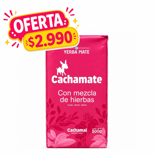 YERBAMATE CACHAMATE CON MEZCLA DE HIERBAS ROSA 500GR