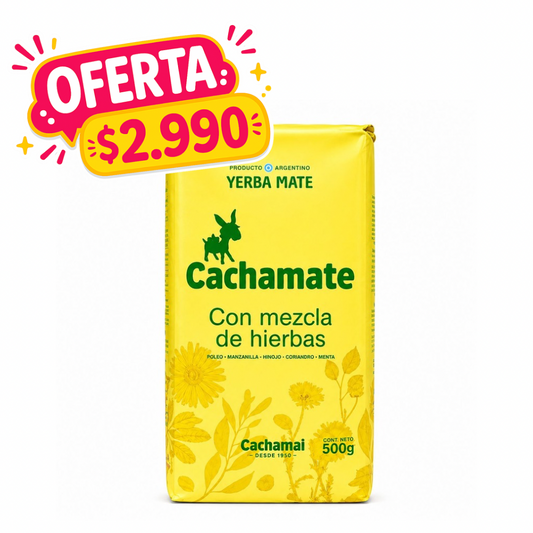 YERBAMATE CACHAMATE CON MEZCLA DE HIERBAS AMARILLA 500 GR