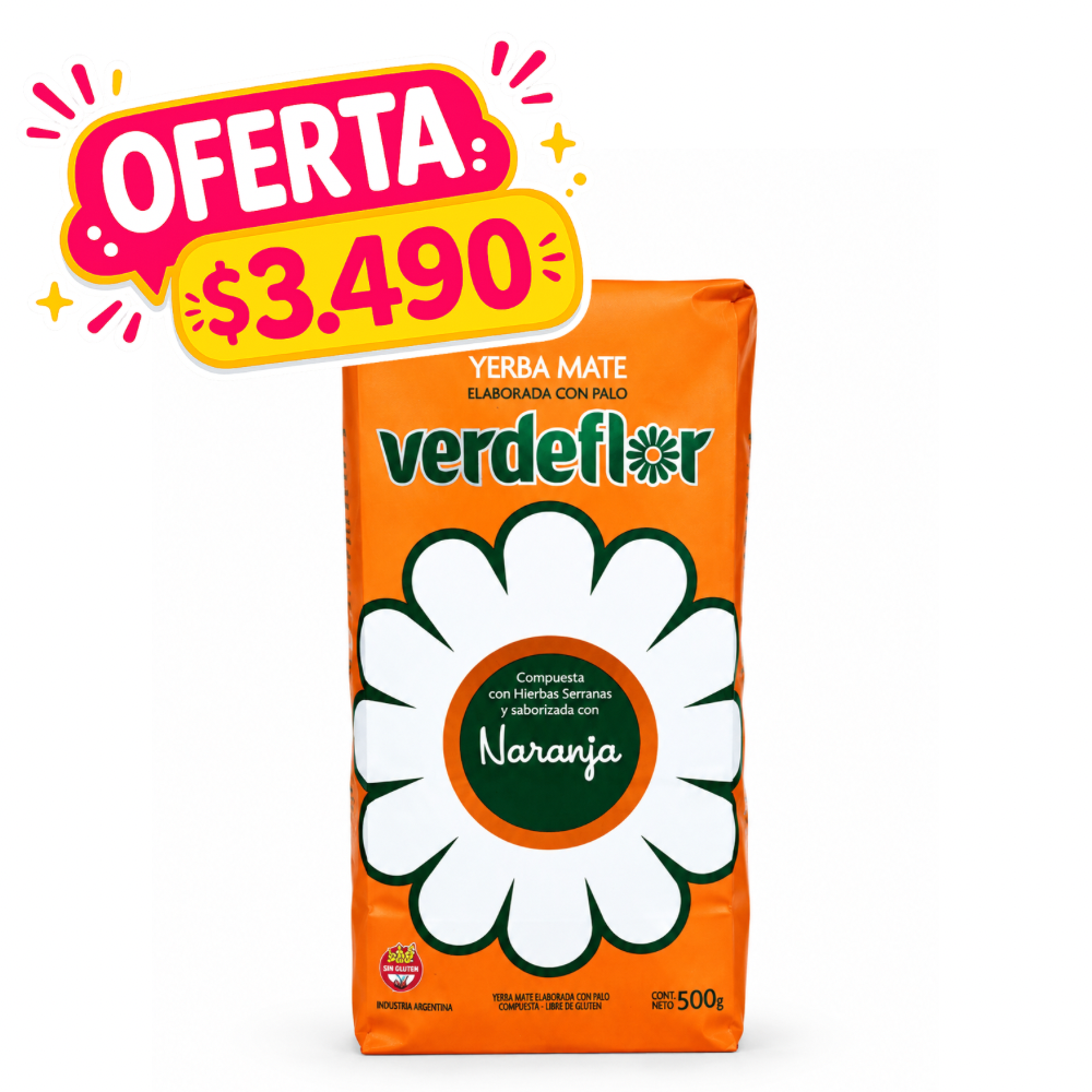 YERBA MATE VERDEFLOR NARANJA 500GR