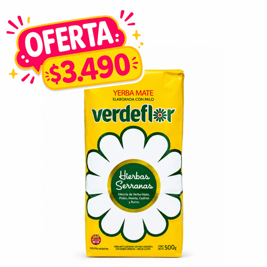 YERBA MATE VERDEFLOR HIERBAS SERRANAS 500GR