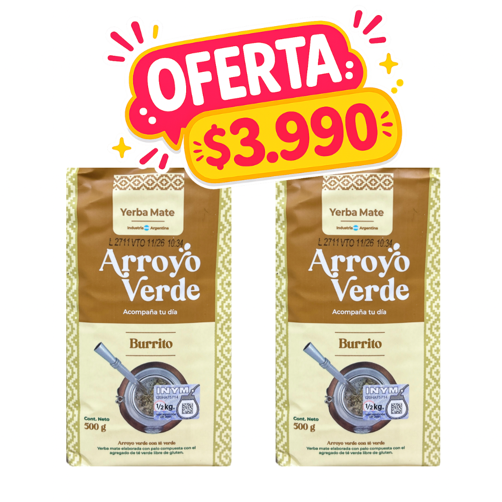 PACK 2 YERBA MATE VARIEDADES ARROYO VERDE 500 GR