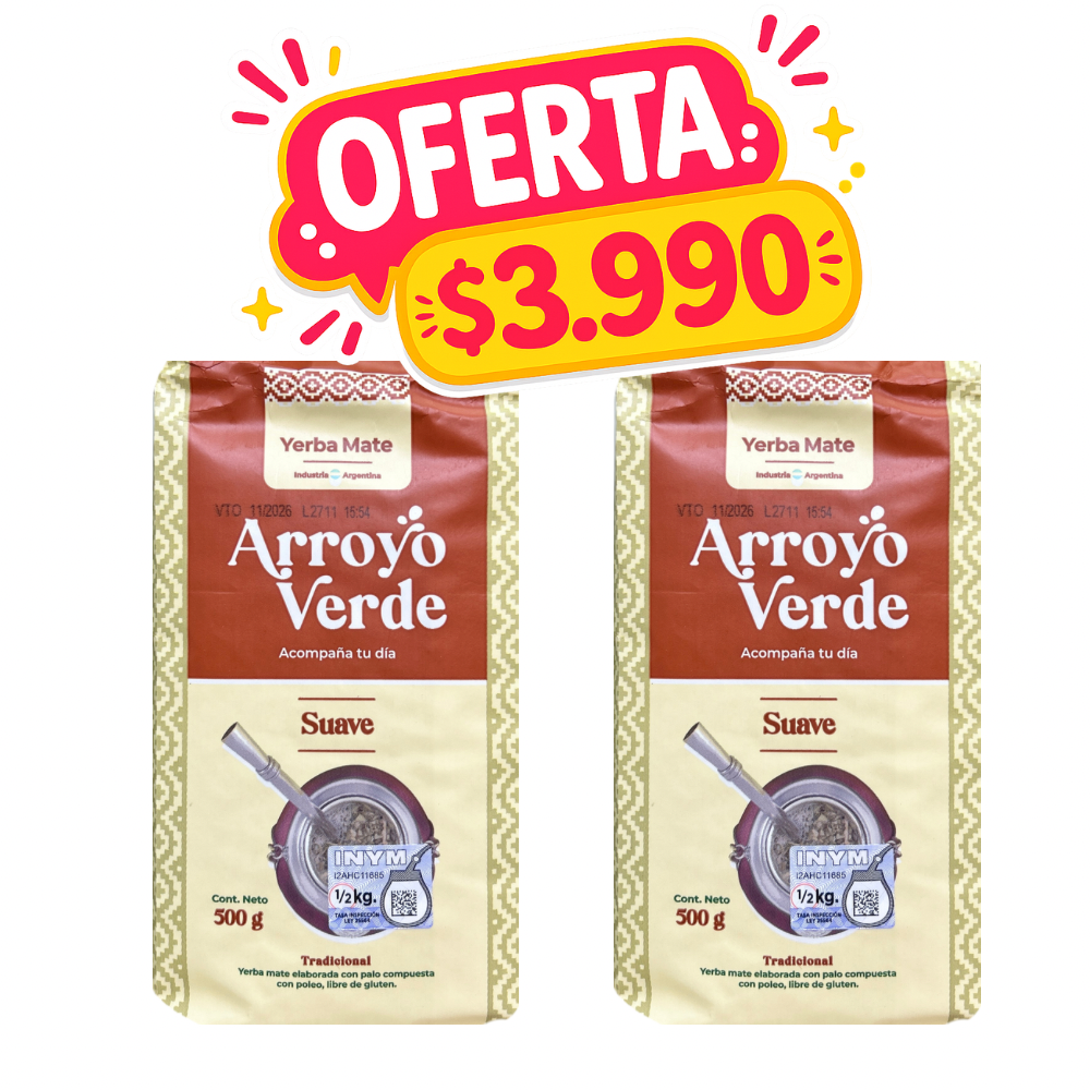 PACK 2 YERBA MATE VARIEDADES ARROYO VERDE 500 GR