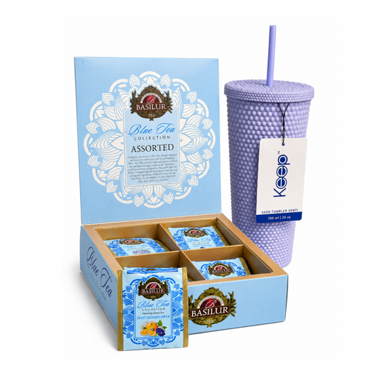 CAJA BLUE TEA 40 UND + VASO TUMBLER AZUK KEEP
