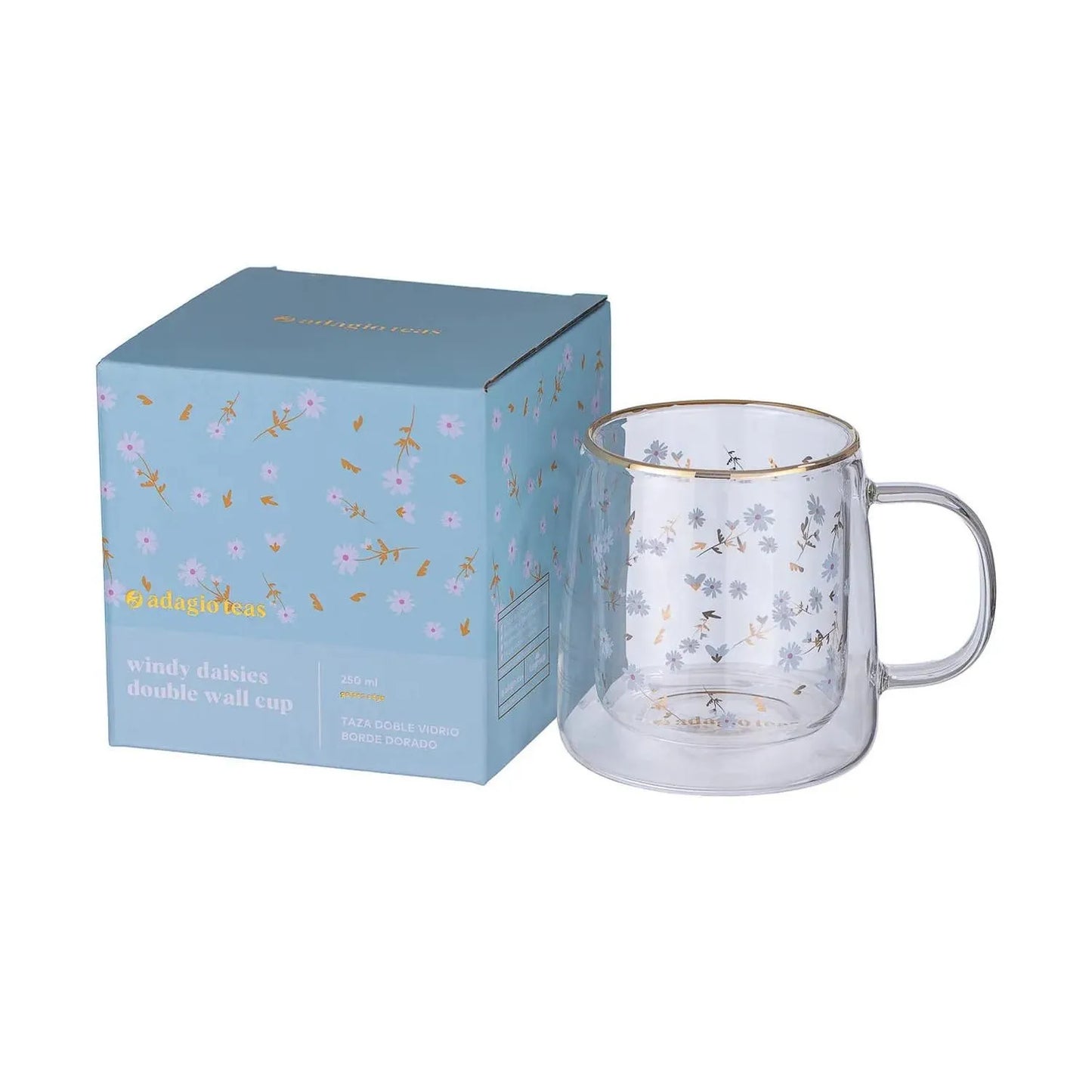 TAZA DOBLE VIDRIO WINDY DAISIES 250 ML ADAGIO