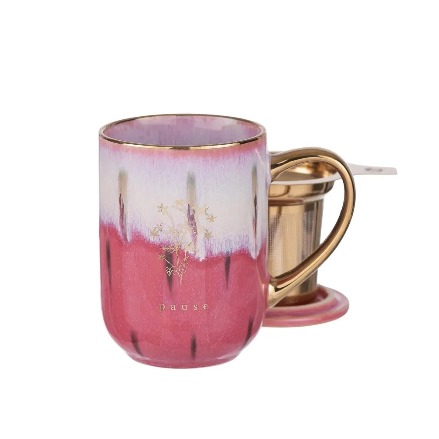 MUG BHORO CERAMICA PINK PAUSE FLOWER 425 ML ADAGIO