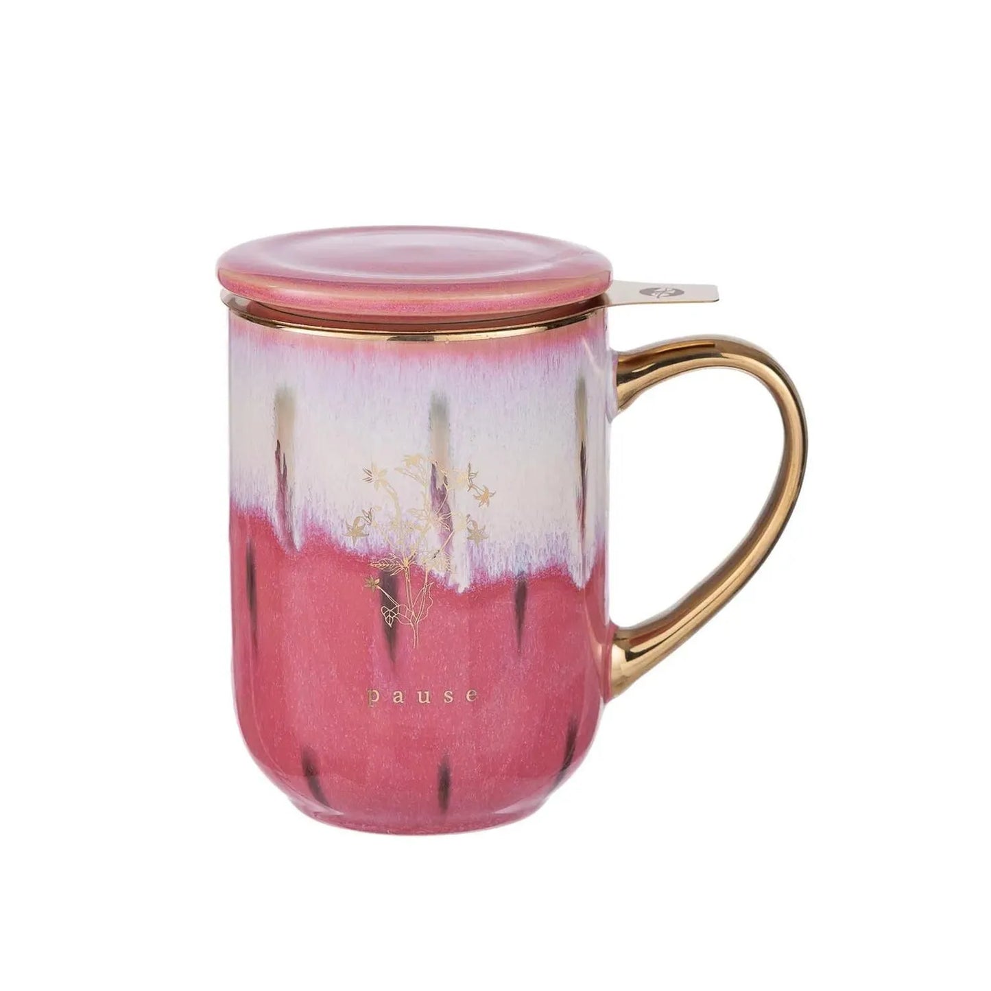 MUG BHORO CERAMICA PINK PAUSE FLOWER 425 ML ADAGIO