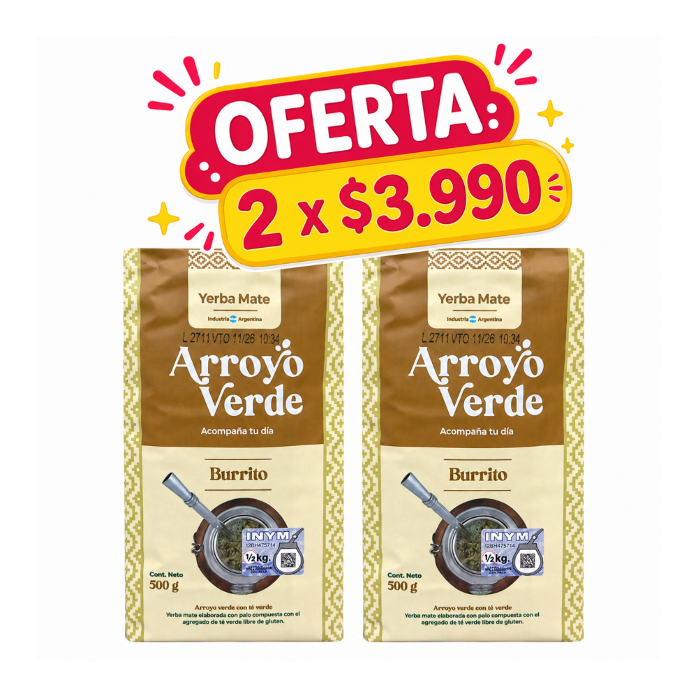 PACK 2 YERBA MATE VARIEDADES ARROYO VERDE 500 GR