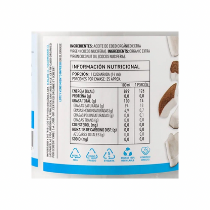 ACEITE DE COCO ORGANICO MANARE 500 ML