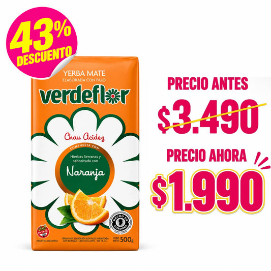 YERBA MATE VERDEFLOR NARANJA 500GR