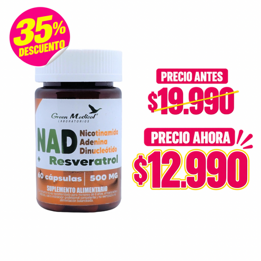 NAD + RESVERATROL 60 CAPS GREEN MEDICAL