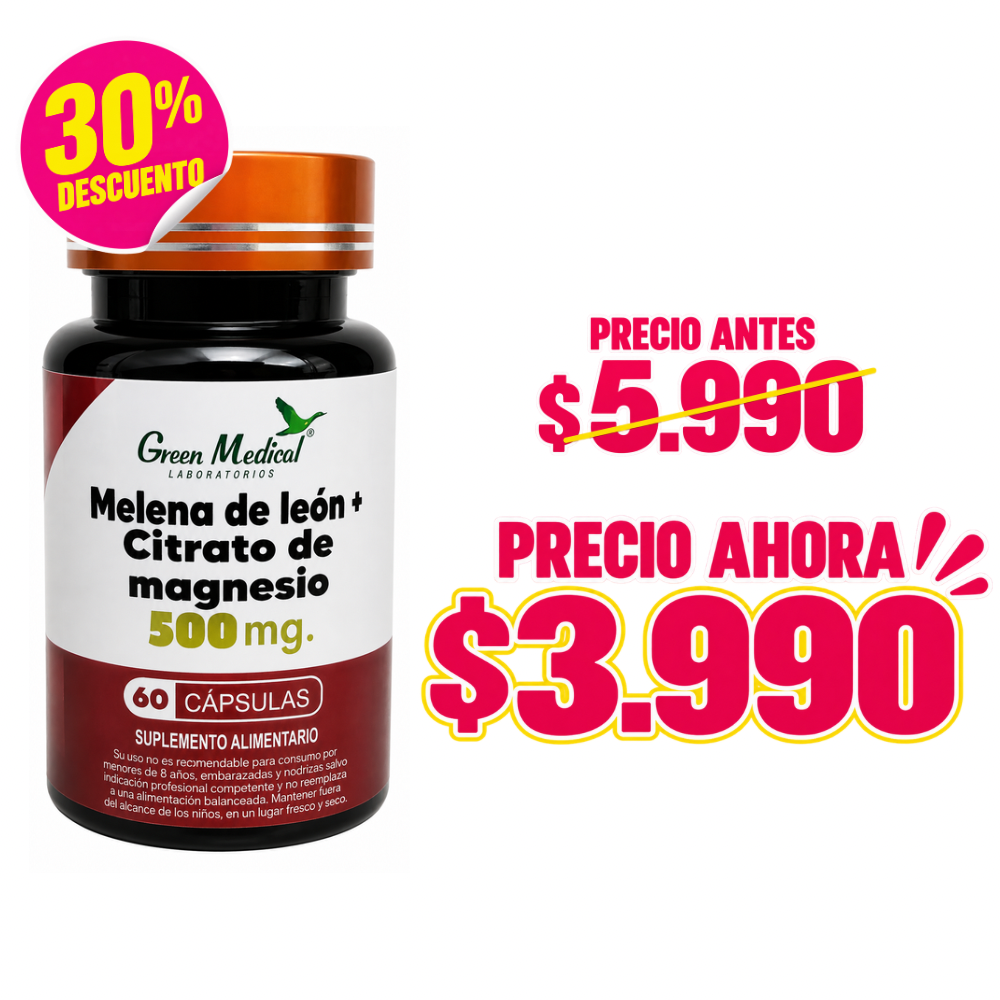 MELENA DE LEON + CITRATO DE MAG 60CAPS GREEN MEDICAL